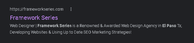 meta title and meta description for framework series with search keywords