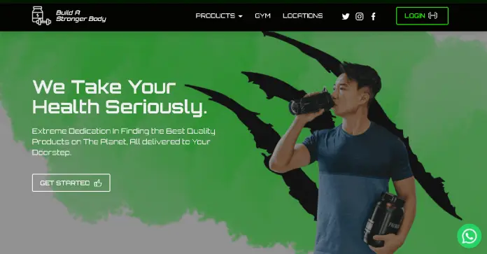 protein shop website design